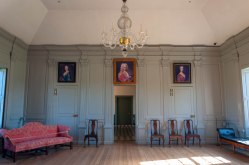 Stratford Hall's Great Room, adorned with the famous Lee portraits